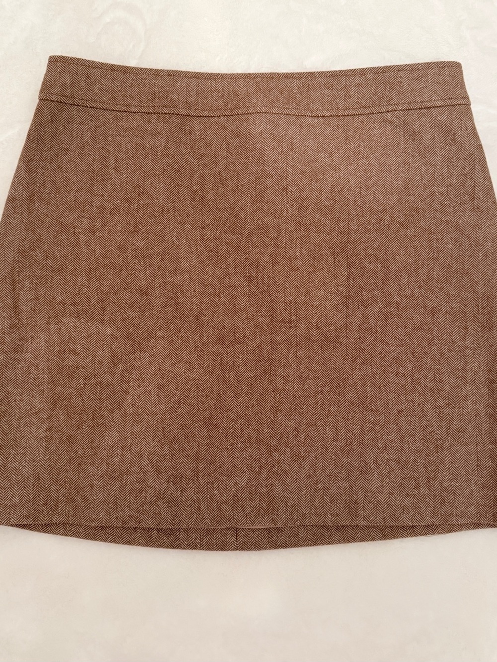 J. Crew Brown Herringbone Mini Skirt